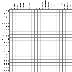 a 20x20 unsolved nonogram